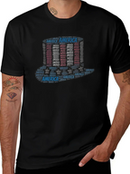 America Word Art Black T-Shirt