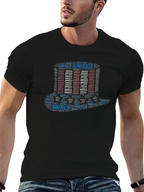 America Word Art Black T-Shirt