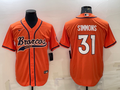 Men's Denver Broncos Justin Simmons #31 Orange Game Jersey1 Joint Edition