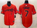 Men's Houston Astros C.J. Stroud #7 Orange 2025 City Connect Limited Player Jersey1