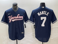 Men's New York Yankees Mickey Mantle #7 Navy Limited Player Jersey1
