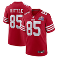 Men's San Francisco 49ers George Kittle #85 Scarlet Super Bowl LVIII Game Jersey1