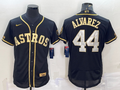 Men's Houston Astros Yordan Alvarez #44 Black Replica Authentic Jersey1