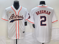 Men's Houston Astros Alex Bregman #2 White Replica Jersey1 Joint Edition