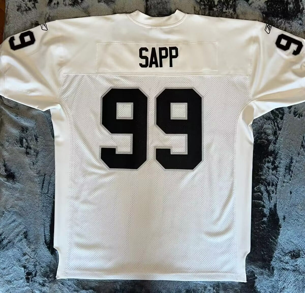 Men's Oakland Raiders Warren Sapp  White Legacy Replica Jersey1