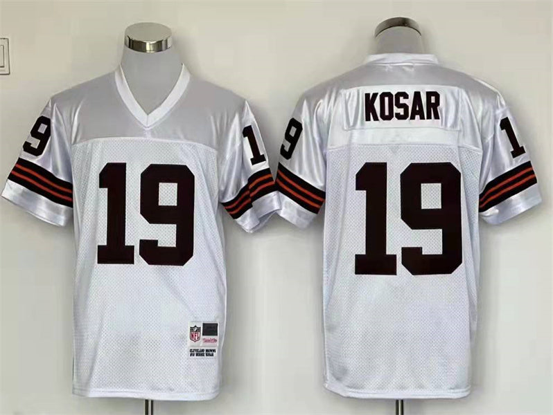 Men's Cleveland Browns Bernie Kosar  White Legacy Replica Player Jersey1