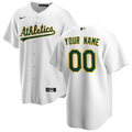Men's Oakland Athletics White Home Replica Custom Jersey1
