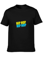 Hip Hop Graphic Tee - Black Casual T-Shirt