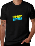 Hip Hop Graphic Tee - Black Casual T-Shirt