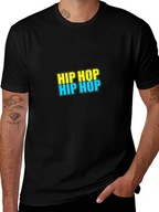 Hip Hop Graphic Tee - Black Casual T-Shirt
