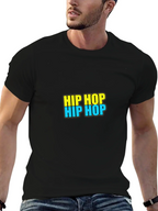 Hip Hop Graphic Tee - Black Casual T-Shirt