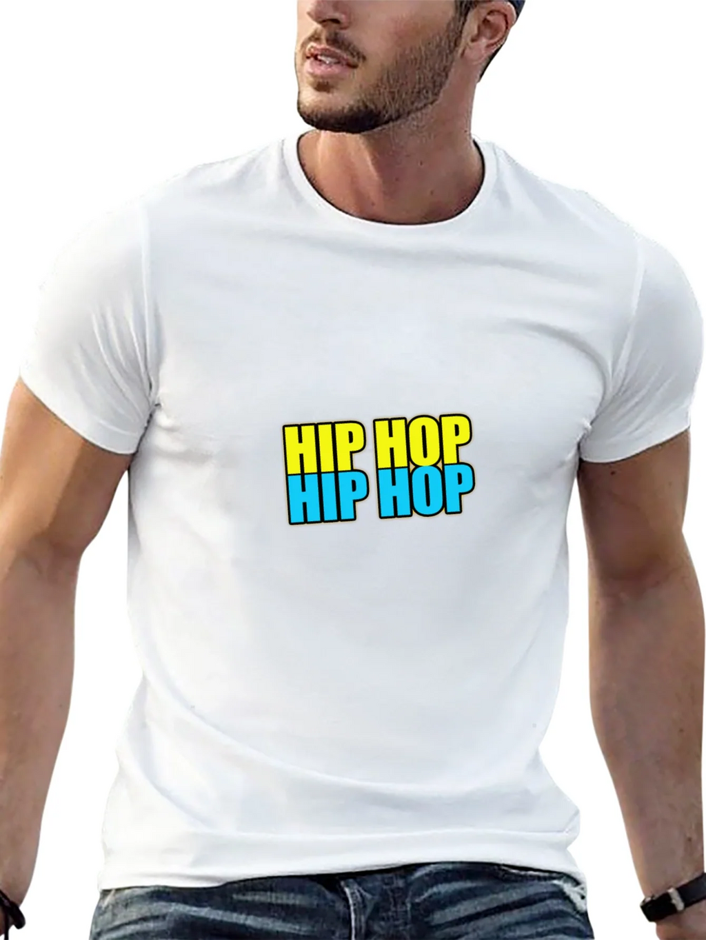 Hip Hop Graphic Tee - Black Casual T-Shirt