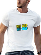 Hip Hop Graphic Tee - Black Casual T-Shirt