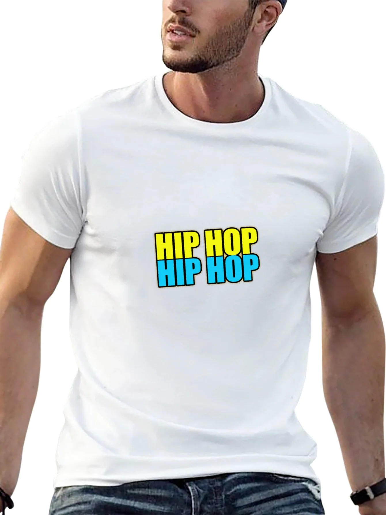 Hip Hop Graphic Tee - Black Casual T-Shirt