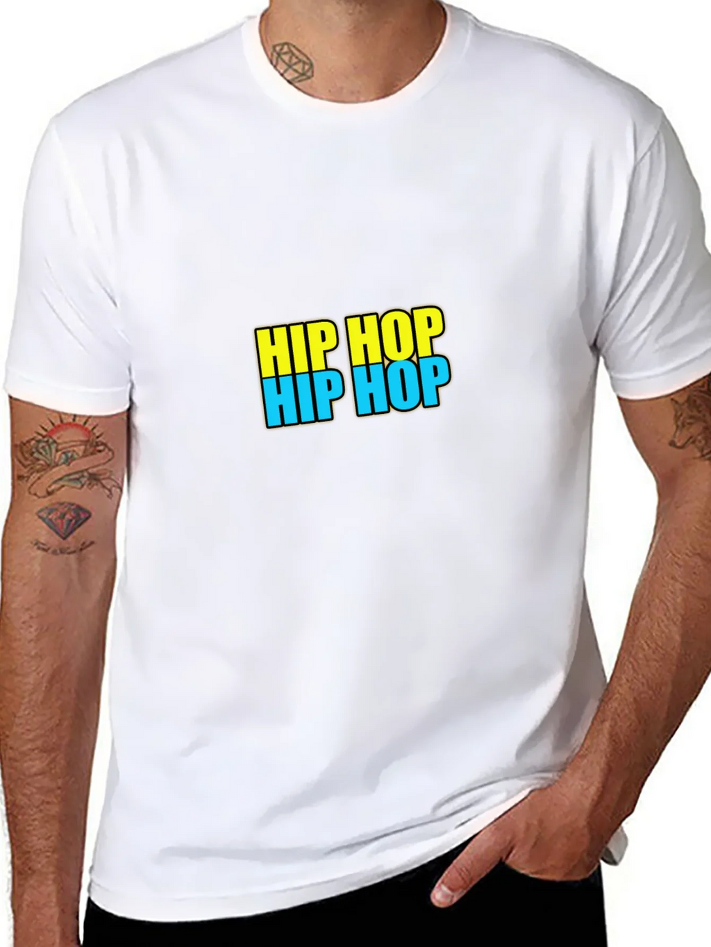 Hip Hop Graphic Tee - Black Casual T-Shirt