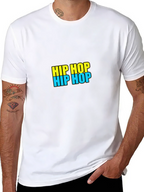 Hip Hop Graphic Tee - Black Casual T-Shirt