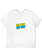 Hip Hop Graphic Tee - Black Casual T-Shirt