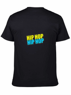 Hip Hop Graphic Tee - Black Casual T-Shirt