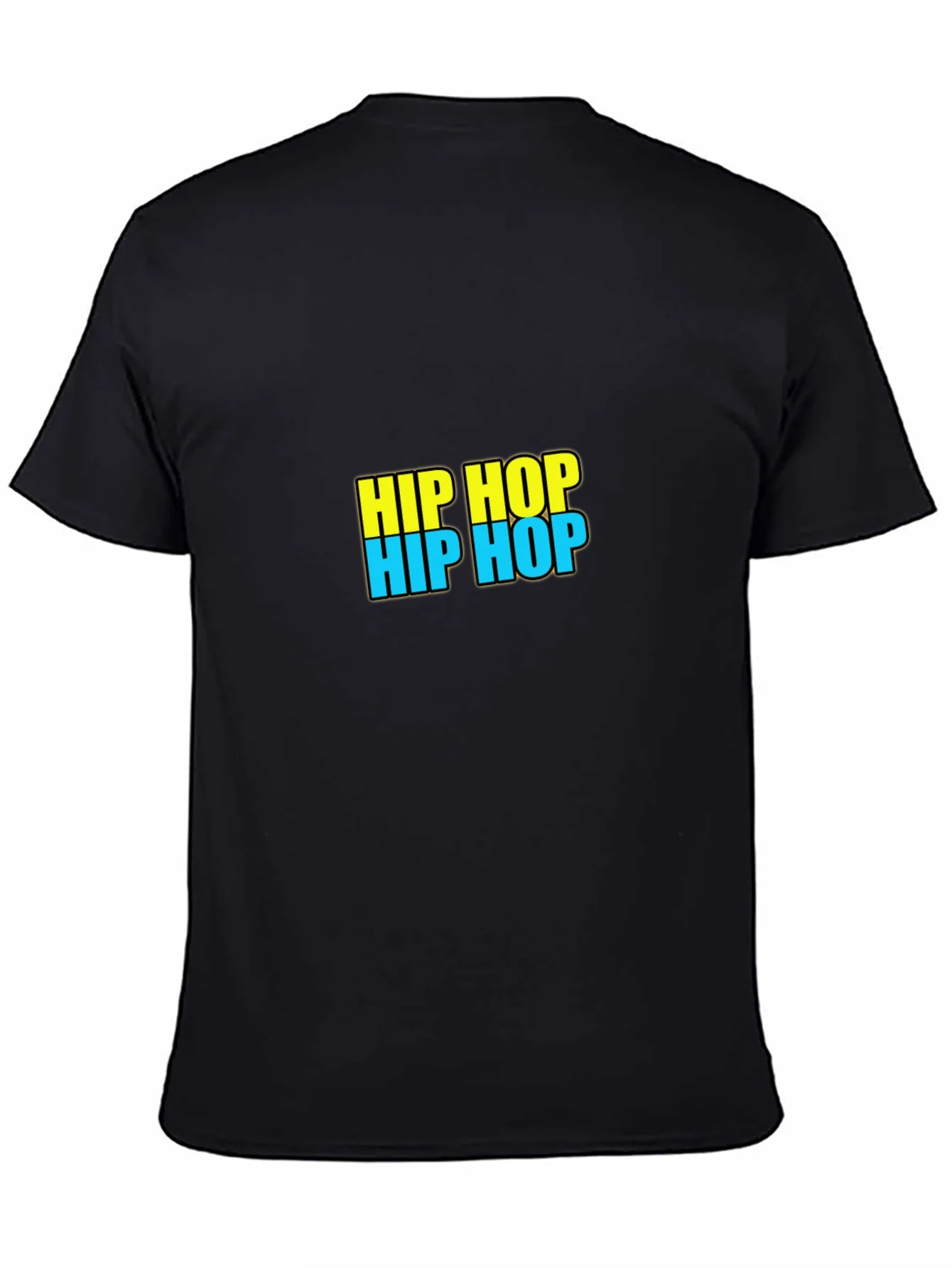 Hip Hop Graphic Tee - Black Casual T-Shirt