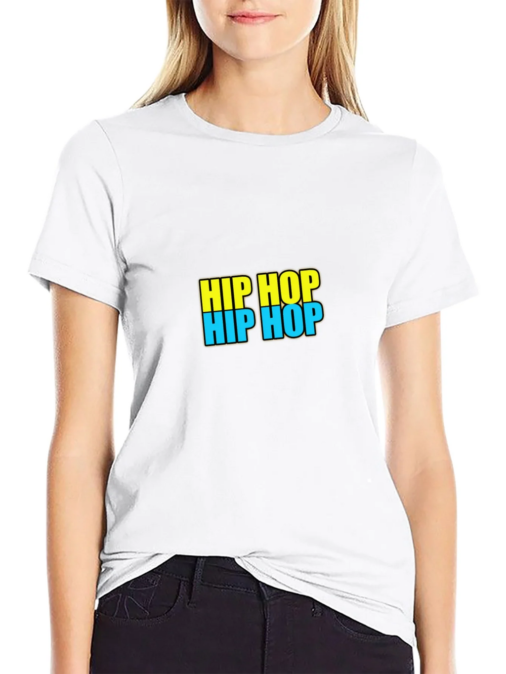 Hip Hop Graphic Tee - Black Casual T-Shirt