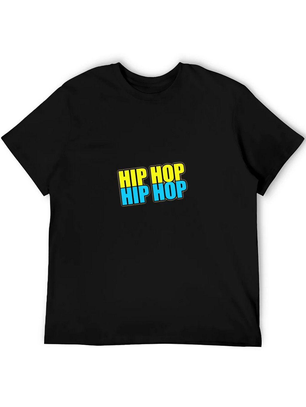 Hip Hop Graphic Tee - Black Casual T-Shirt