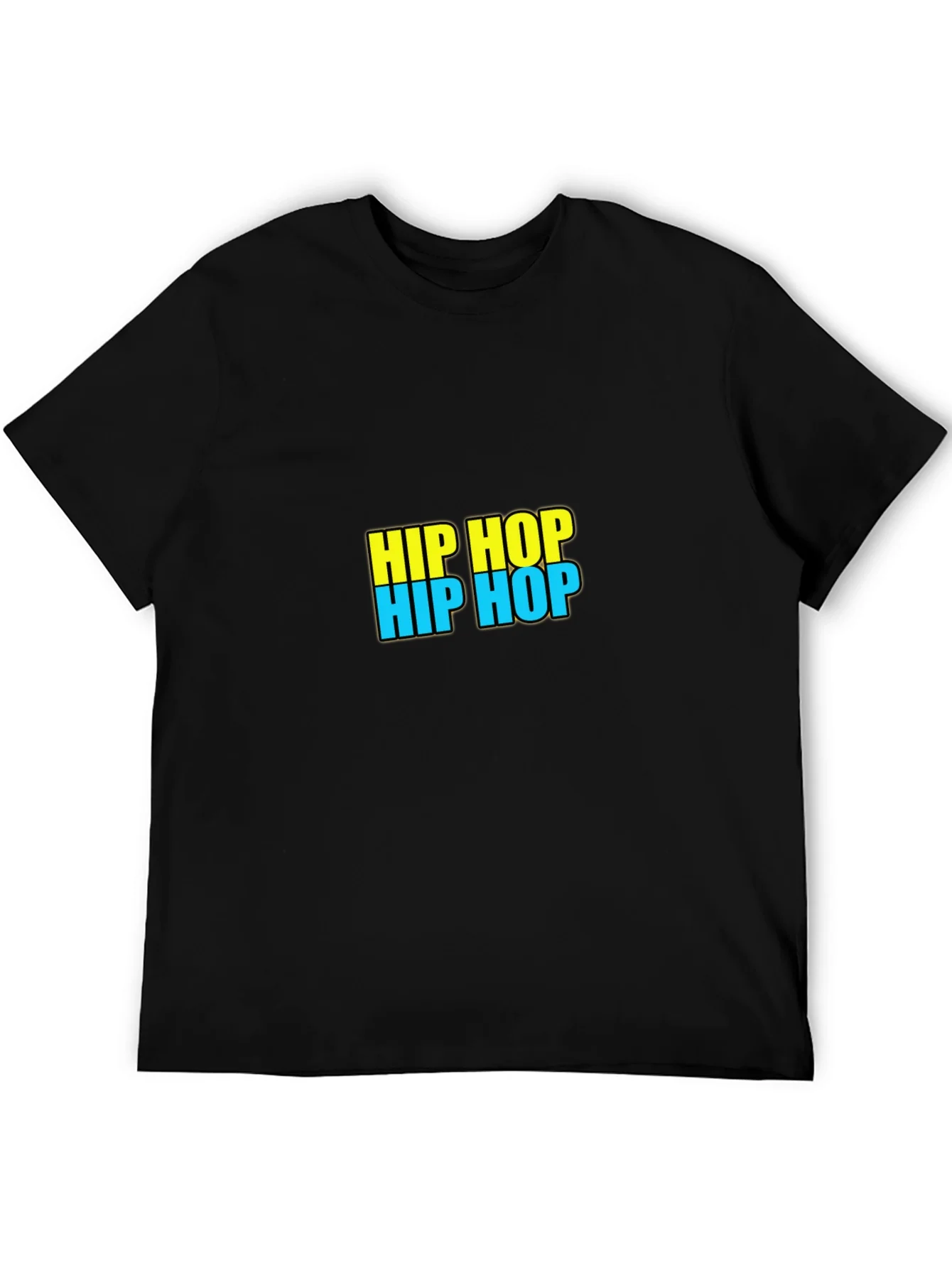 Hip Hop Graphic Tee - Black Casual T-Shirt