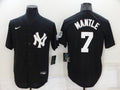 Men's New York Yankees Mickey Mantle #7 Black Replica Baseball Jersey1