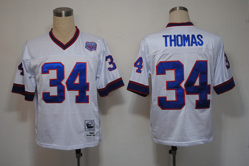 Men's Buffalo Bills Thurman Thomas  White Legacy Replica Player Jersey1
