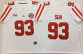 Men's Nebraska Huskers Ndamukong Suh #93 White Player Game Jersey