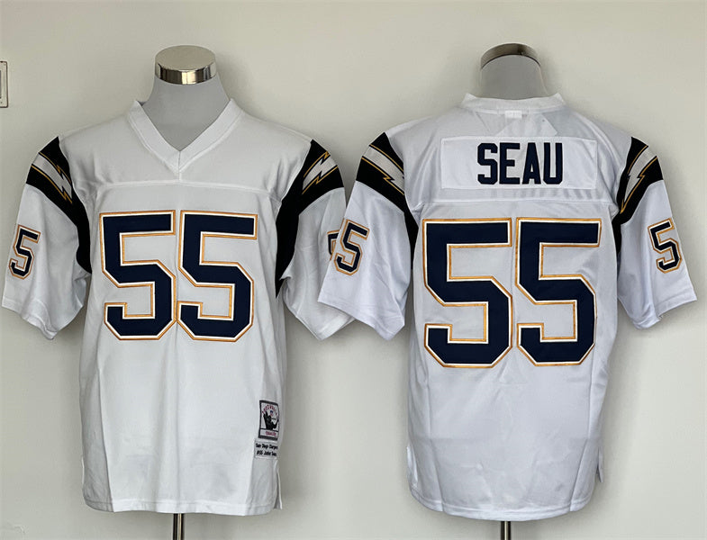 Men's San Diego Chargers Junior Seau  White Legacy Replica Jersey1