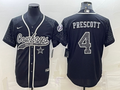 Men's Dallas Cowboys Dak Prescott #4 Black RFLCTV Limited Jersey1 Joint Edition