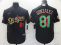 Men's Los Angeles Dodgers Victor Gonzalez #81 Black Replica Baseball Jersey1