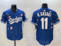 Men's Los Angeles Dodgers Roki Sasaki #11 Royal Replica Team Jersey1