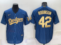 Men's Los Angeles Dodgers Jackie Robinson #42 Blue Player Jersey1