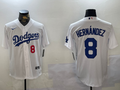 Men's Los Angeles Dodgers Enrique Hernandez #8 White Replica Player Jersey1
