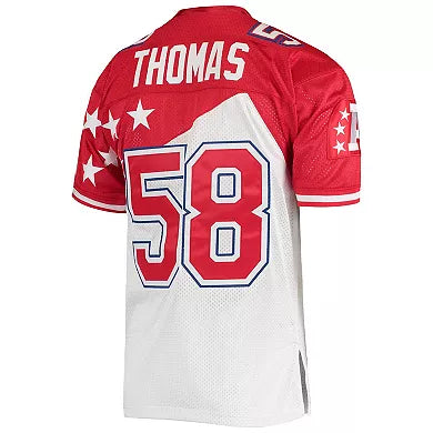 Men's  Derrick Thomas White/Red AFC 1995 Pro Bowl Authentic Jersey