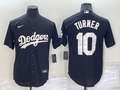 Men's Los Angeles Dodgers Justin Turner #10 Black Replica Baseball Jersey1