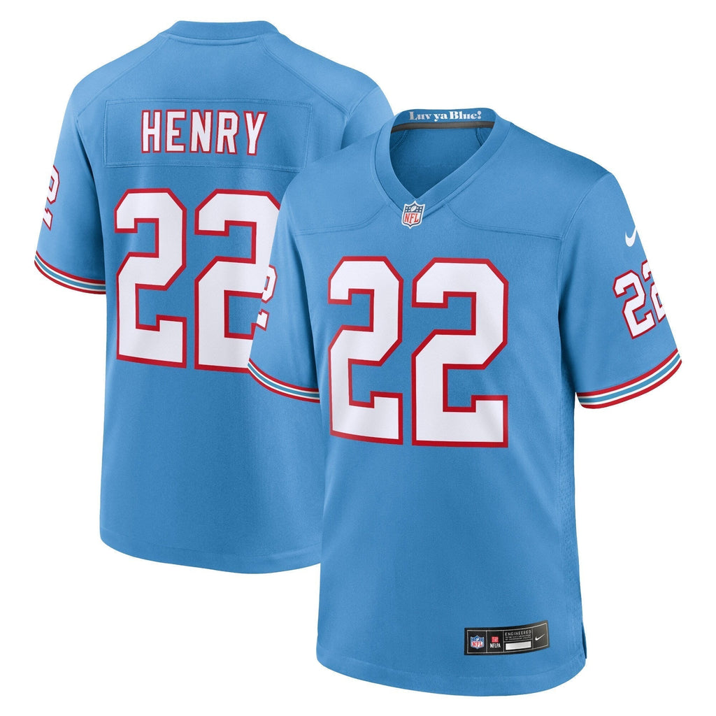 Derrick Henry Tennessee Titans Nike Oilers Throwback Alternate Game   Jersey - Light Blue