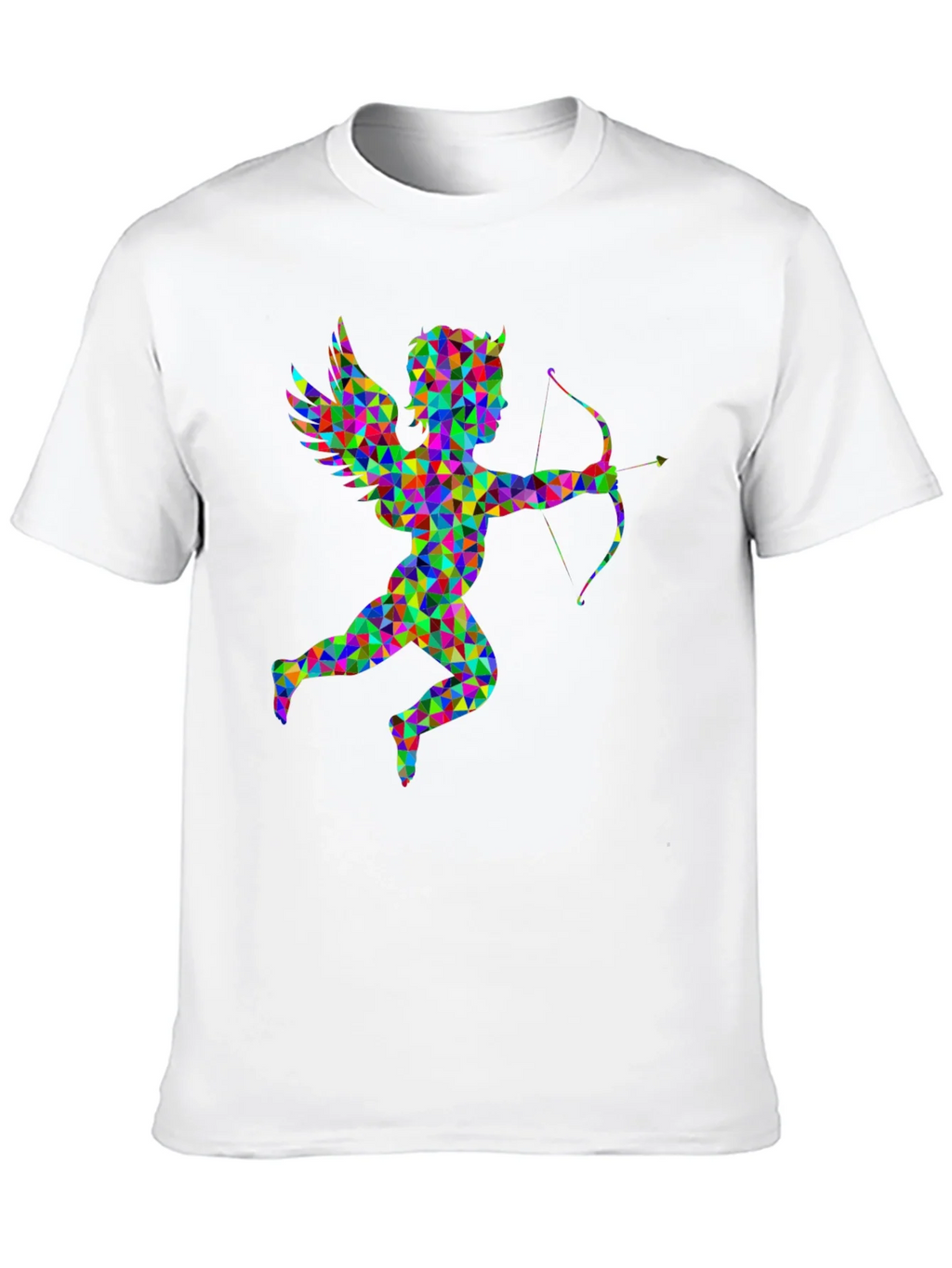 Geometric Cupid Graphic Black T-Shirt