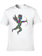 Geometric Cupid Graphic Black T-Shirt
