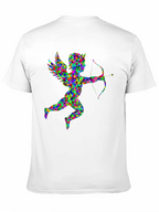 Geometric Cupid Graphic Black T-Shirt