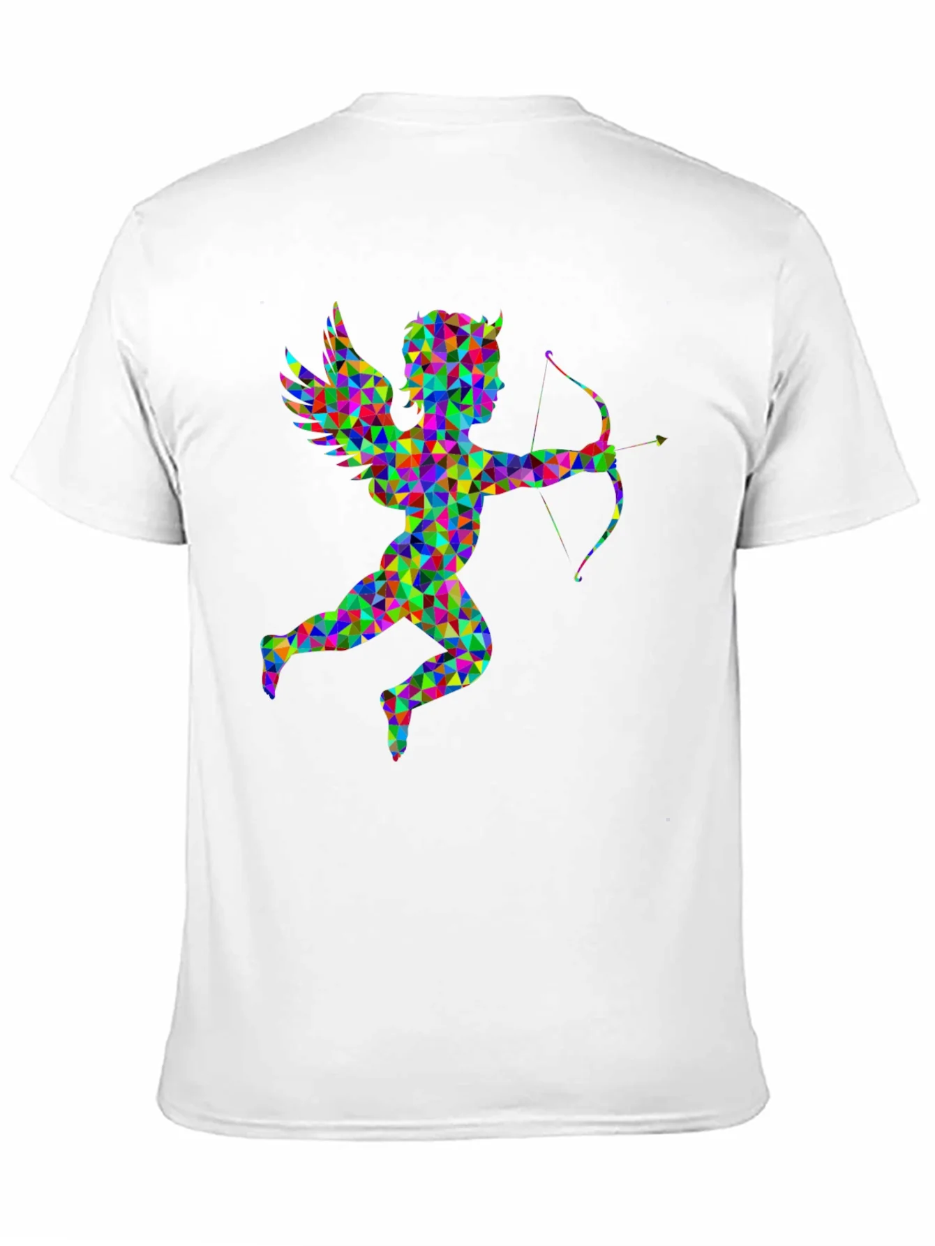 Geometric Cupid Graphic Black T-Shirt