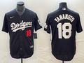 Men's Los Angeles Dodgers Yoshinobu Yamamoto #18 Black Replica Game Jersey1