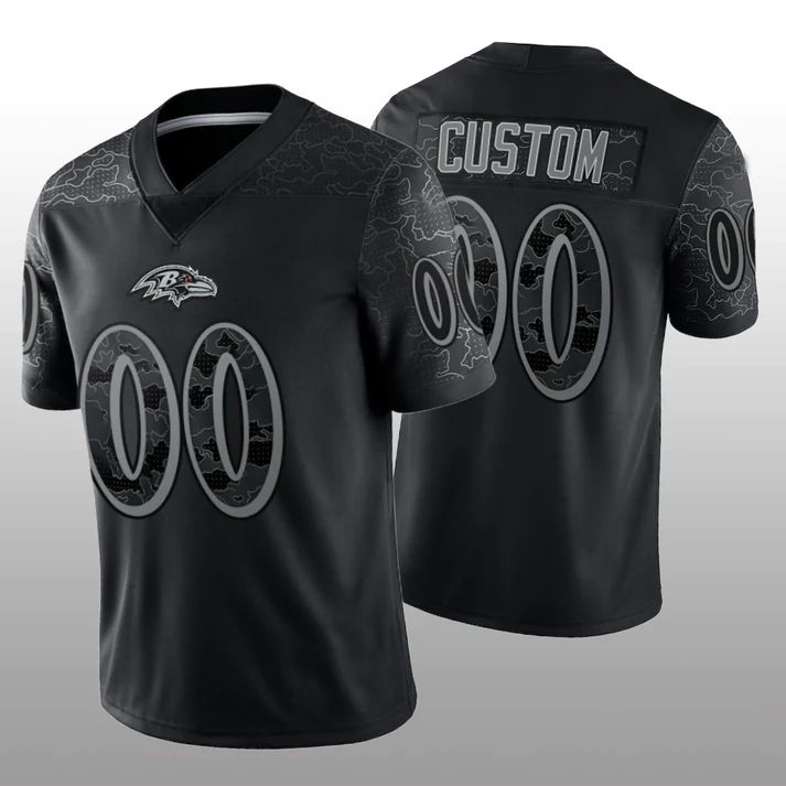 Custom1 Baltimore Ravens Football Stitched Black RFLCTV Limited Jersey1 Football Jerseys