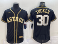 Men's Houston Astros Kyle Tucker #30 Black Replica Player Jersey1