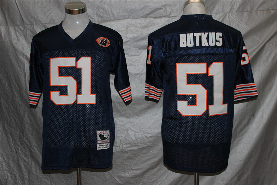 Men's Chicago Bears Dick Butkus  Navy Legacy Replica Jersey1
