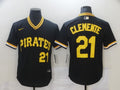 Men's Pittsburgh Pirates Roberto Clemente #21 Black Authentic Game Jersey1