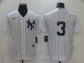 Men's New York Yankees Babe Ruth #3 White Home Replica Player Name Jersey1