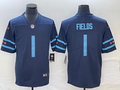 Men's Chicago Bears Justin Fields #1 Navy Game Jersey1 City Edition