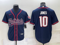 Men's New England Patriots Mac Jones #10 Navy Game Jersey1 Joint Edition